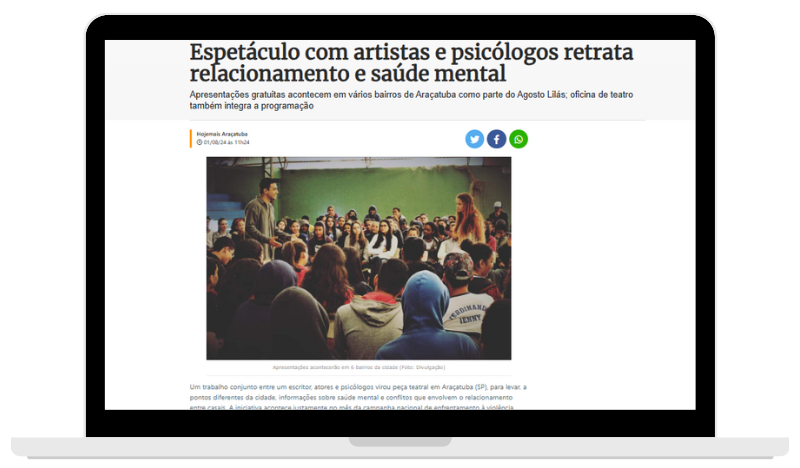 Espetáculo com artistas e psicólogos retrata relacionamento e saúde mental